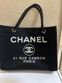 CHANEL シャネル ノベルティ トートバッグ ブラック キャンバスのサムネイル
