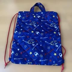 Champion 巾着袋 青色 星とロゴプリントのサムネイル