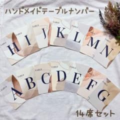 テーブルナンバー　A~Nの14枚セット 即購入OK 水彩画風のサムネイル