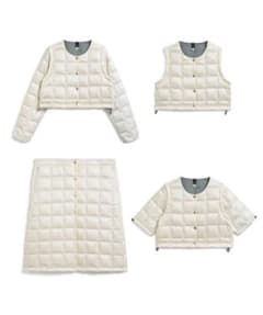 未使用 TAION EXTRA ボレロ＋ロングパーツ ダウンセット オフホワイト