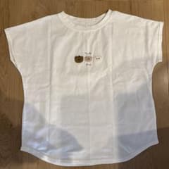 くまさん刺繍 ホワイト Tシャツ Fサイズのサムネイル