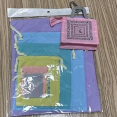KINOKUNIYA ミニポーチカラビナ付き&パステルカラー巾着のサムネイル