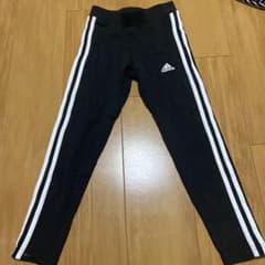 adidas ブラック ストライプ パンツ 130のサムネイル