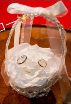 リングピロー　カゴ　リングボーイ　リングガール　持ち手　結婚式のサムネイル