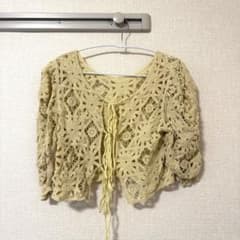 Chico クロシェ編み ボレロ イエロー Fのサムネイル