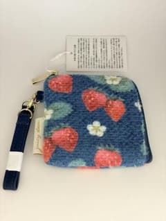 【新品】juicy doux いちご柄 L字ファスナー　　ミニポーチのサムネイル