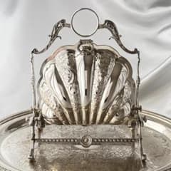 英国】 ビクトリアンのビスケットウォーマー【シルバープレート