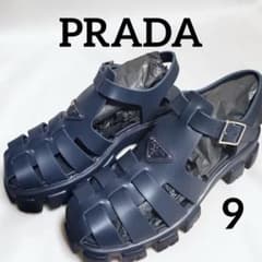 【PRADA 】メンズ モノリス ラバー サンダル サイズ9 紺 安心鑑定あり PRADA 】メンズ モノリス ラバー サンダル サイズ9 紺 安心鑑定あり