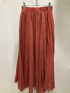 ロングフレアスカート　ラテコッタ　朱色のサムネイル
