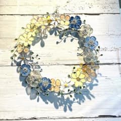ワイヤークラフト ワイヤーアート 可憐なお花のホワイトリース - メルカリ