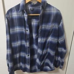 UNIQLO ネルシャツ ブルー チェック Sのサムネイル