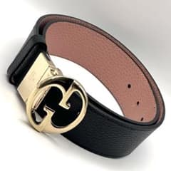 GUCCI グッチ GGロゴ リバーシブルベルト ブラック ピンク - メルカリ