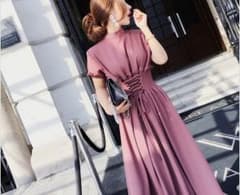 値下げ！送料込み♡新品♡大人かわいい ロングワンピース レースアップパフスリーブのサムネイル
