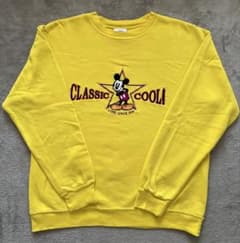 90s MICKEY & CO. ミッキー　スウェット　刺繍　黄のサムネイル