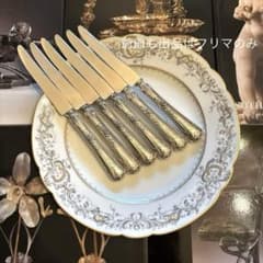フランス ピュイフォルカ／純銀／ナイフ 2本 1組 白蝶貝／ナイフ＆フォーク ピュイフォルカ／純銀 フランス ６本 カトラリー(スプーン等)