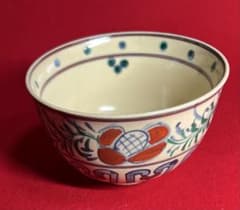 京焼　抹茶碗 色絵 瑞雲の印ありのサムネイル