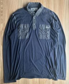 DKNY JEANS 長袖 ポロシャツ L/G 異素材 ミリタリー ブラックのサムネイル