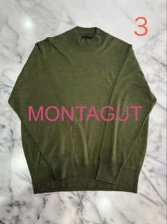 MONTAGUT カシミアシルクオリーブグリーン ハイネックセーター 3 