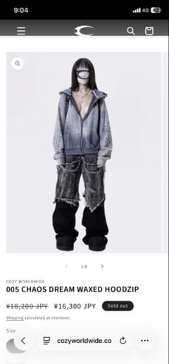 トップス CozyWorldwide chaos dream waxed hood zip CozyWorldwide chaos dream waxed hood zip - メルカリ