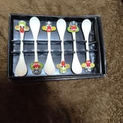 スリランカ マスクデザイン ハンドメイド陶器スプーン 6本セットのサムネイル