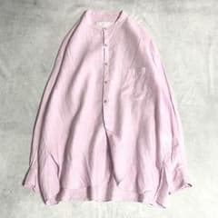 極美品❤️ティッカ リネン バンドカラーシャツ ピンク ゆったり 日本