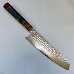 V金10号 槌目ダマスカス67層 牛刀 和 包丁 鏡面 ウッドレジン樹脂柄 V金10号 槌目ダマスカス67層 牛刀 和 包丁 鏡面 ウッドレジン樹脂柄