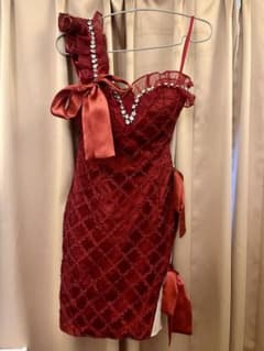 リボン ワンショルダー ミニドレスのサムネイル