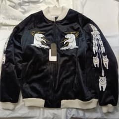 新品 HOUSTON ヒューストン ALASKA アラスカ スカジャン L 黒 - メルカリ