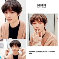 ボムギュ着用 NOT N NOT オーバーサイズ ライン カーディガン ピンク 