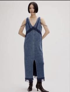 AMERI 2WAY DENIM LIKE LACE DOCKING DRESS - メルカリ