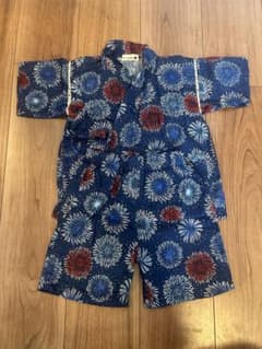 branshes ベビー甚平 花火柄 ネイビーのサムネイル