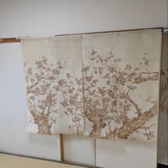 麻 暖簾 梅 柿渋画 - メルカリ