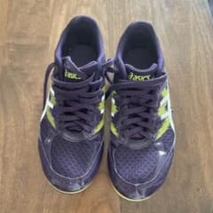 asics EFFECTI スパイクシューズ 紫/ライム24cmのサムネイル