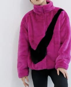 NIKE フェイクファージャケット ピンクのサムネイル