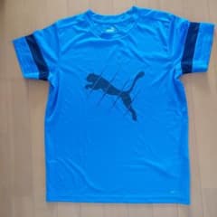 PUMA 青 Tシャツ 160　サッカー練習着　普段着のサムネイル