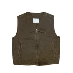 ZARA ベスト　コットン　ダークブラウン　アメカジ　バイカー