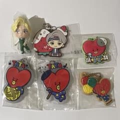 신품 BTS BT21 고무 매력 열쇠 고리 TATA 테테 V 가챠
