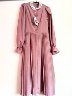 新品★しまむら×青木美沙子ちゃん★プリーツスカートワンピース★ピンク★Sサイズのサムネイル