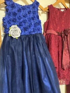 キャサリンコテージ 130青薔薇が豪華なドレス、ワインレッドドレス計２着セット！のサムネイル