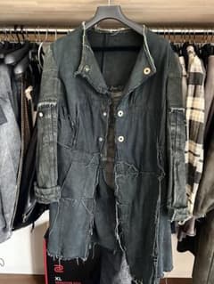 ダメージ加工 再構築 パッチワーク デニムジャケット ブラックのサムネイル