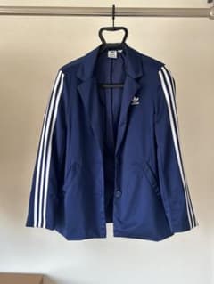 adidas テーラードジャケット ネイビー - メルカリ