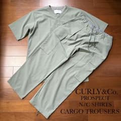 美品　CURLY&Co. 上下　セットアップ　プロスペクトシャツ　カーゴパンツ 美品 CURLY&Co. 上下 セットアップ プロスペクトシャツ カーゴパンツ