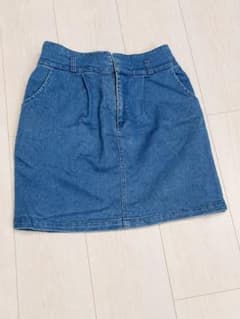 デニムスカート M ブルー 台形 Aライン カジュアル