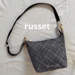russet ラシット ショルダーバック デニム調 モノグラム インディゴブルー