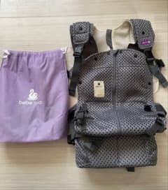 新品未使用】bebe swan メッシュ抱っこ紐 チャコールグレー 収納袋付き