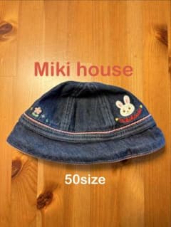 Miki House デニム ベビー帽子 50サイズのサムネイル