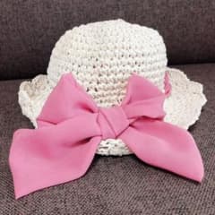 ピンクリボン♡麦わら帽子　48cmのサムネイル