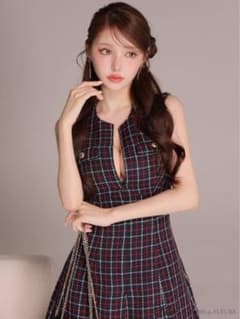 DEA. by ROBE de FLEURS チェックツイードバストカットドレスのサムネイル
