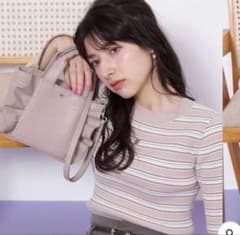 ジルスチュアート　フリルトートミニ＞フェイクレザー　モカピンクのサムネイル