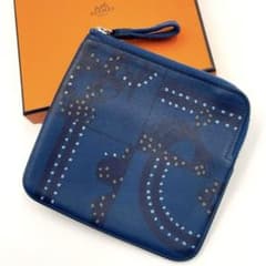 極美品✨エルメス カレ ポケット マルチポーチ ヴォースイフト ディープブルー 極美品✨エルメス カレ ポケット マルチポーチ ヴォースイフト